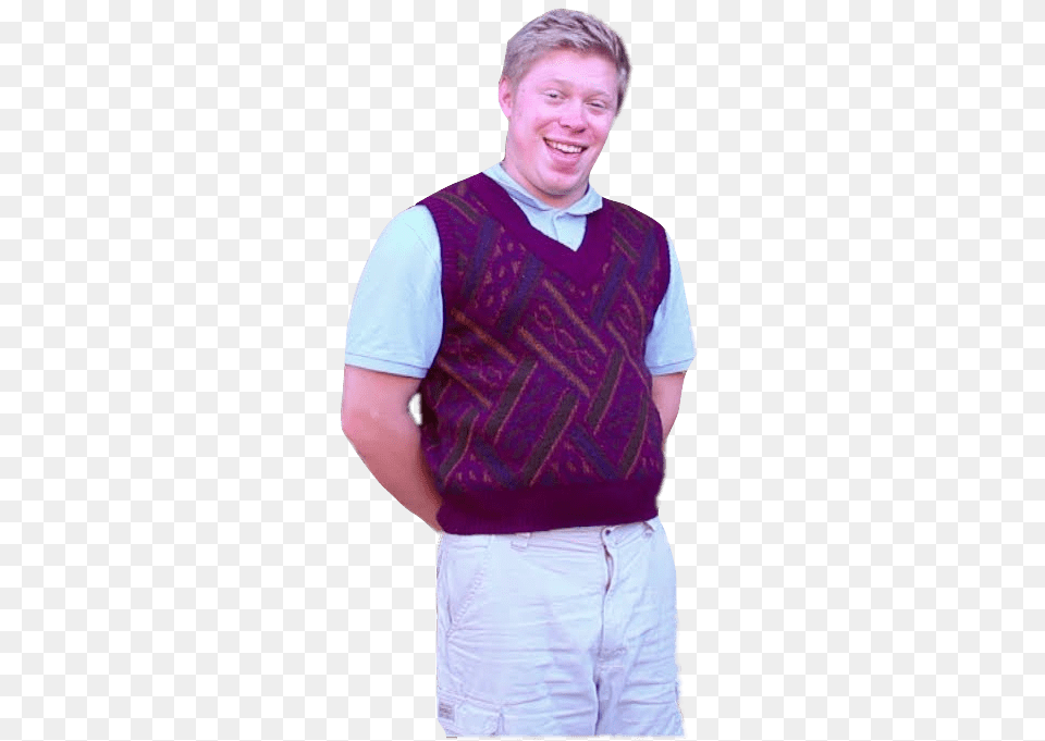 Bad Luck Brian Now With Original Sweater, Vest, Clothing, Person, Man Png Image