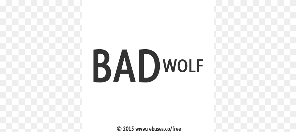 Bad Wolf Rebus Puzzle, Logo, Text Free Png Download