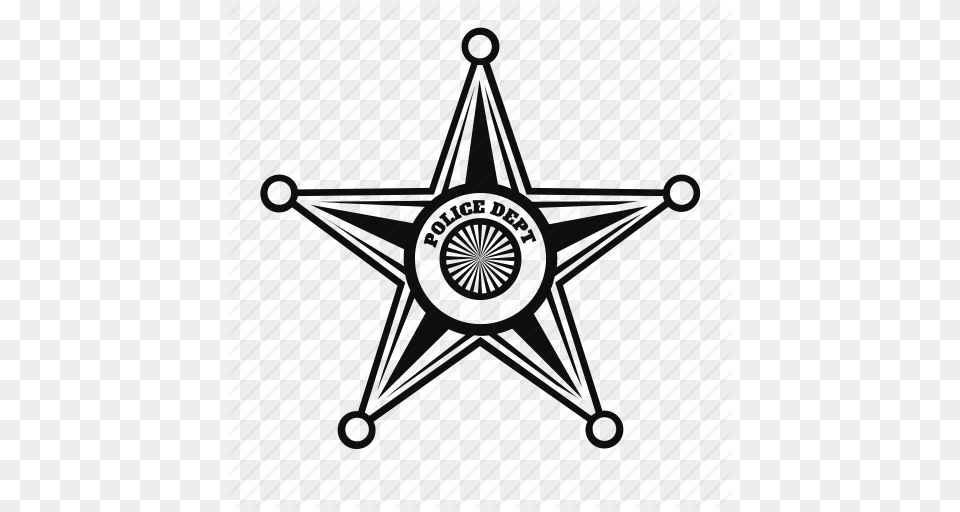 Badge Cop Police Sheriff Star Icon, Symbol, Star Symbol, Cross Png Image