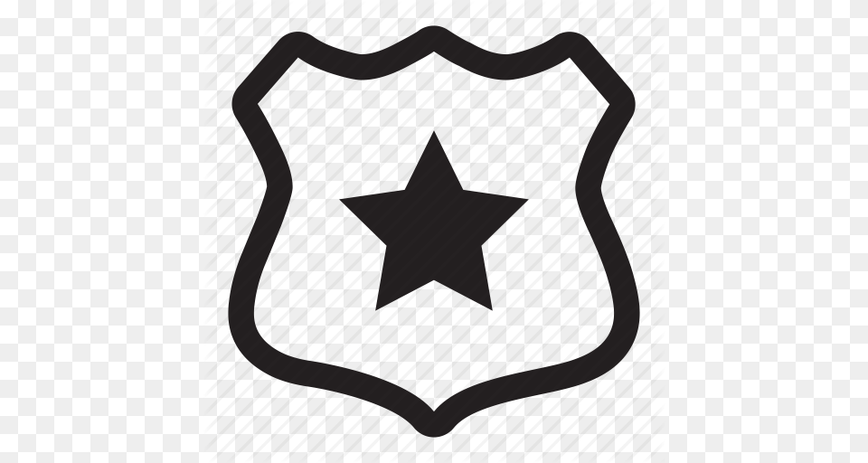 Badge Law Lock Police Secure Security Sheriff Icon, Symbol, Logo, Star Symbol Png Image