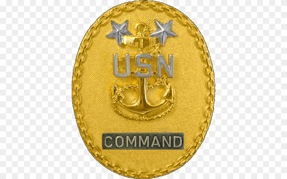 Badge Of A United States Navy Command Master Chief Command Senior Chief Badge, Gold, Symbol, Logo, Accessories Png