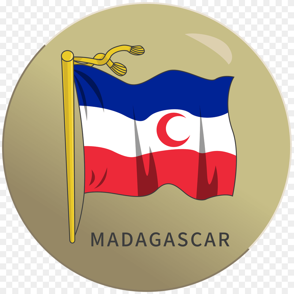 Badge Of Madagascar French Protectorate Clipart, Flag, Disk Free Transparent Png