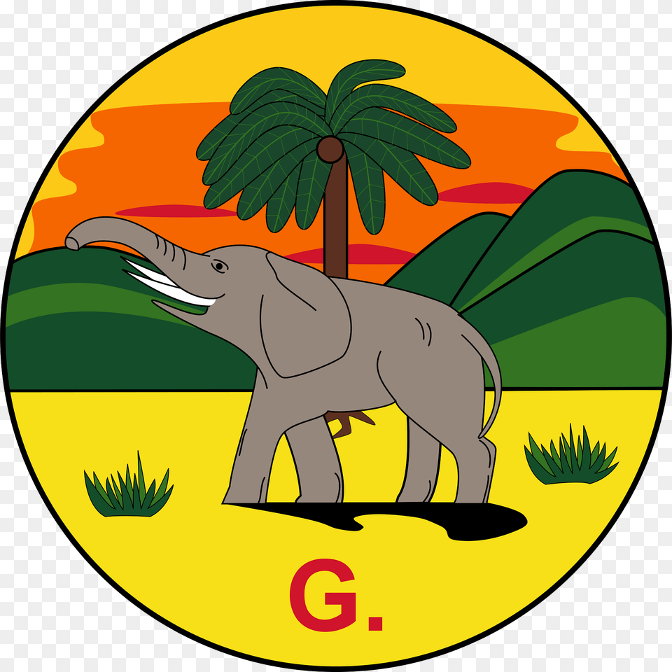 Badge Of The Gambia 1889 1965 Clipart, Animal, Wildlife, Mammal, Elephant Free Png