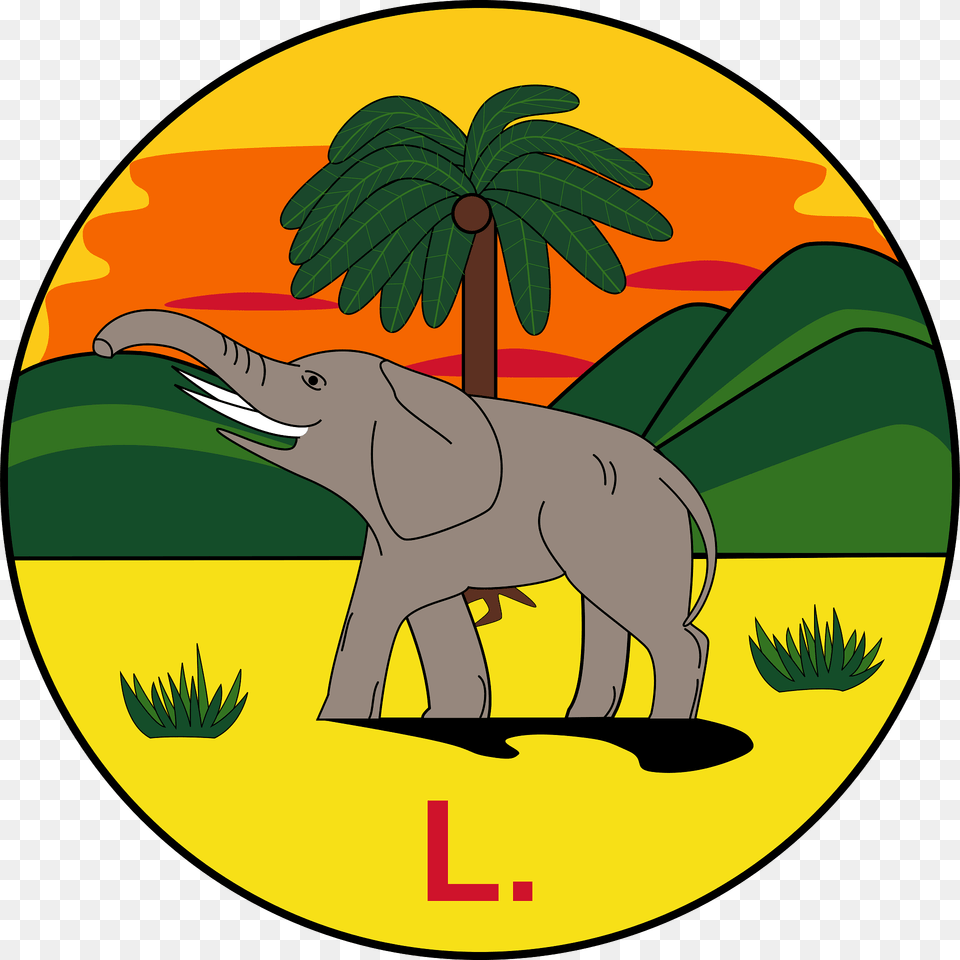 Badge Of The Lagos Colony 1886 1906 Clipart, Plant, Vegetation, Animal, Elephant Png