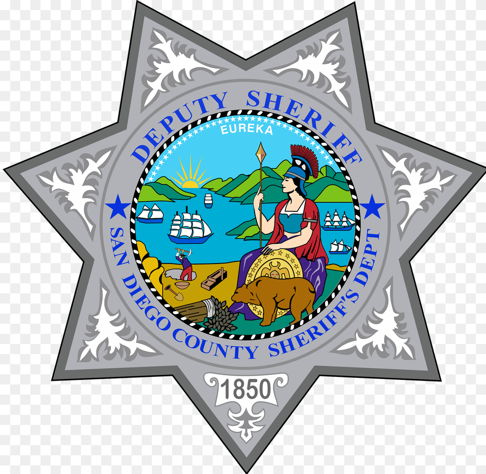 Badge Of The San Diego County Sheriff39s Department Clipart, Logo, Symbol, Person, Emblem Free Png Download