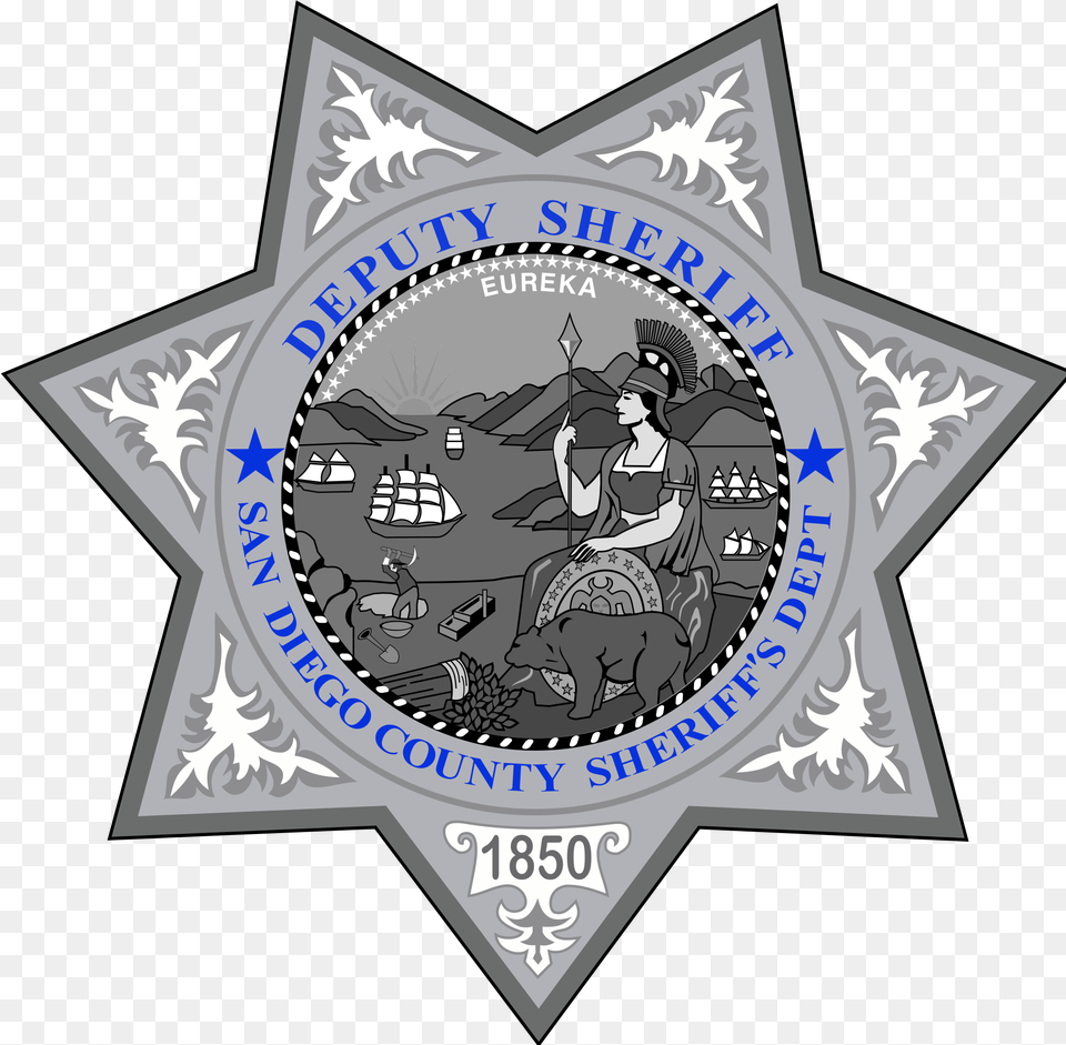Badge Of The San Diego County Sheriff39s Department San Diego County Sheriff Department Logo, Symbol, Person, Emblem, Face Png Image