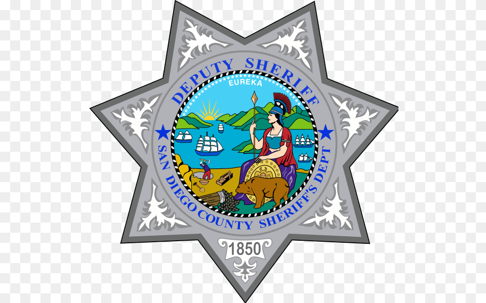 Badge Of The San Diego County Sheriffs Department, Logo, Symbol, Person, Emblem Png Image