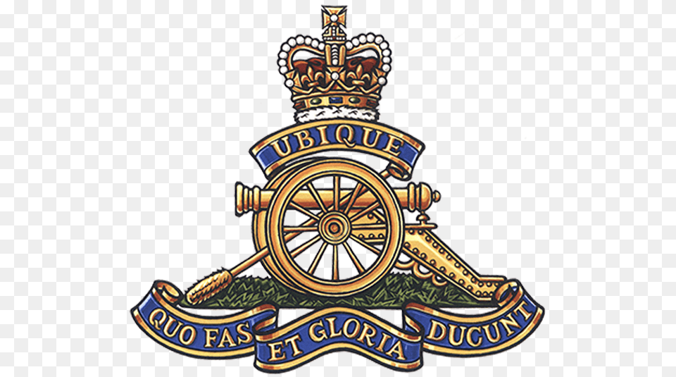 Badge Royal Field Artillery Logo, Symbol, Emblem, Machine, Wheel Free Transparent Png