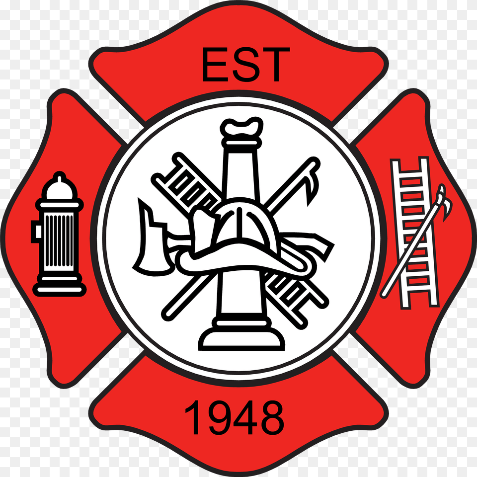 Badge Vector Matagorda Volunteer Fire Department Firefighter Thin Red Line Maltese Cross, Emblem, Symbol, Logo, Dynamite Free Png Download