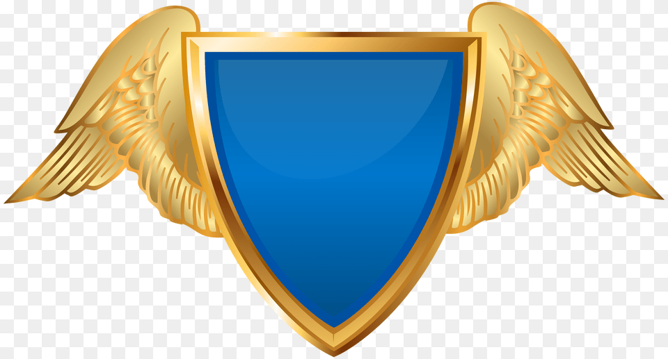 Badge With Wings Blue Clip, Emblem, Symbol, Logo Free Png