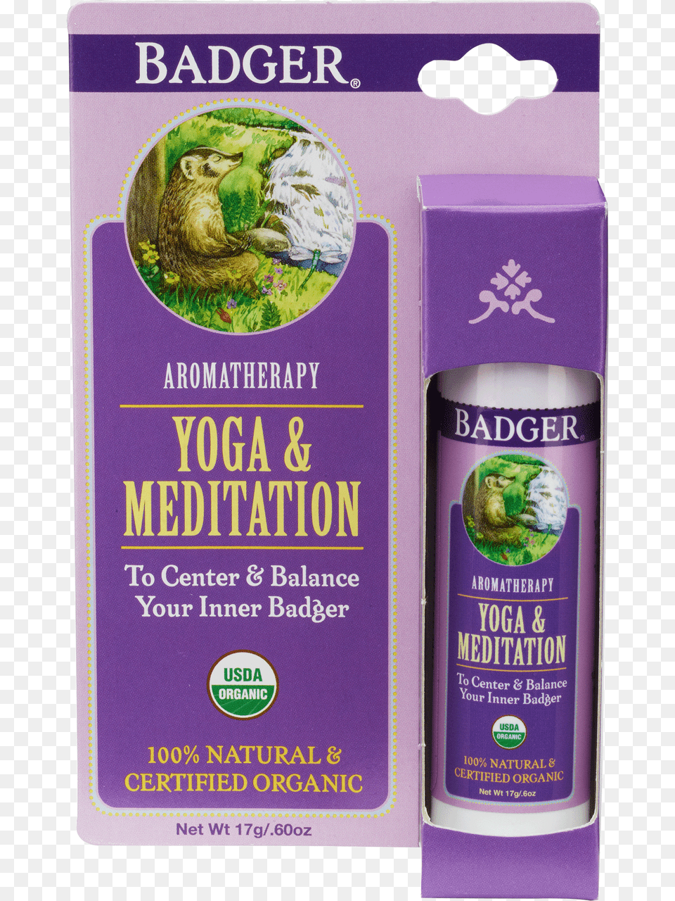 Badger Balm Yoga Amp Meditation Balm, Herbal, Herbs, Plant, Bottle Png