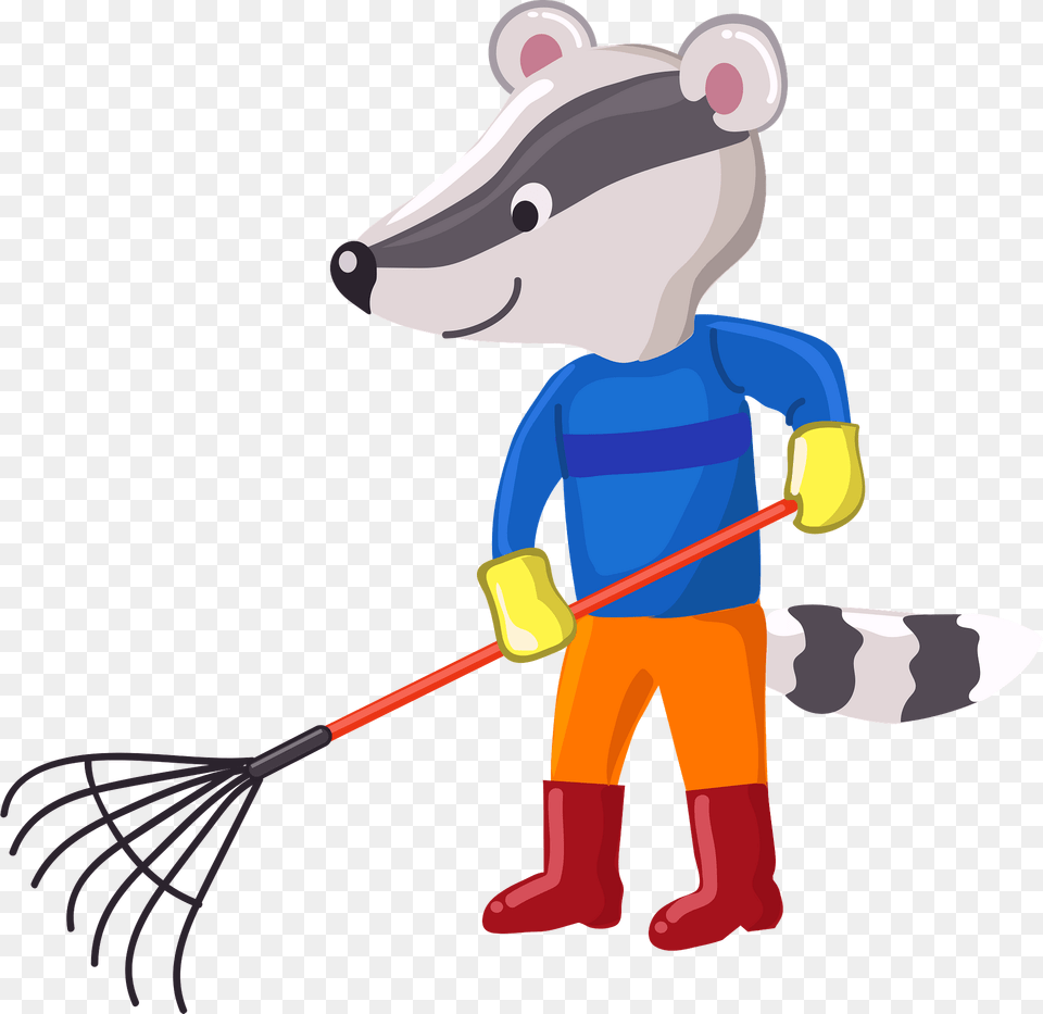 Badger Cleanup The Garbage Clipart, Cleaning, Person Free Png