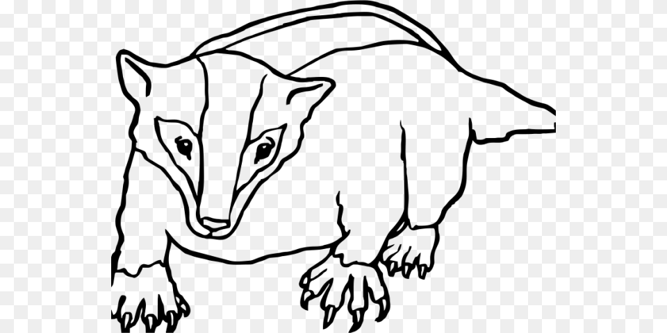 Badger Clipart Black And White, Gray Free Transparent Png