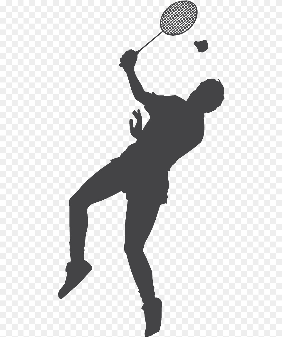 Badminton Clipart Black And White Badminton Racket Transparent Clipart, Person, Sport Free Png Download