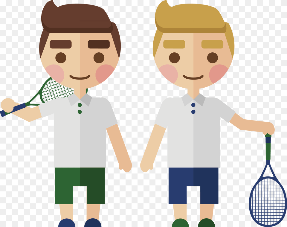 Badminton Clipart Boy Badminton Player Cartoon, Racket, Tennis Racket, Tennis, Sport Free Png Download