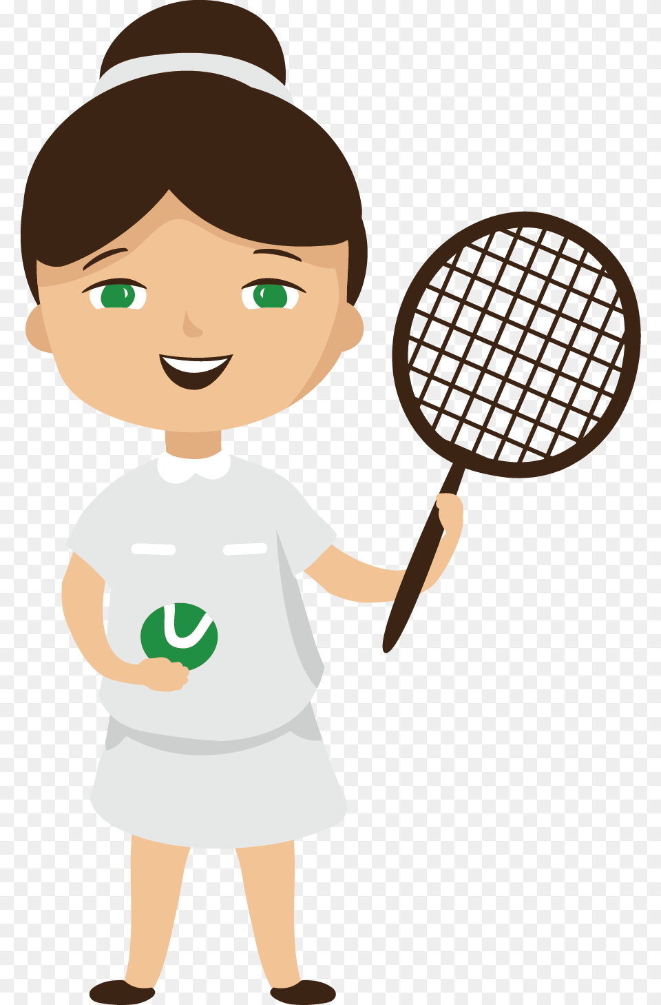 Badminton Clipart Boy Cartoon Tennis Player Girl, Racket, Baby, Person, Sport Png