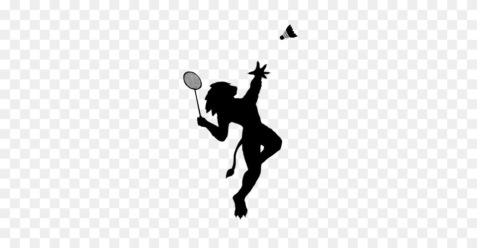 Badminton Club Vector Logo Illustration, Gray Png Image