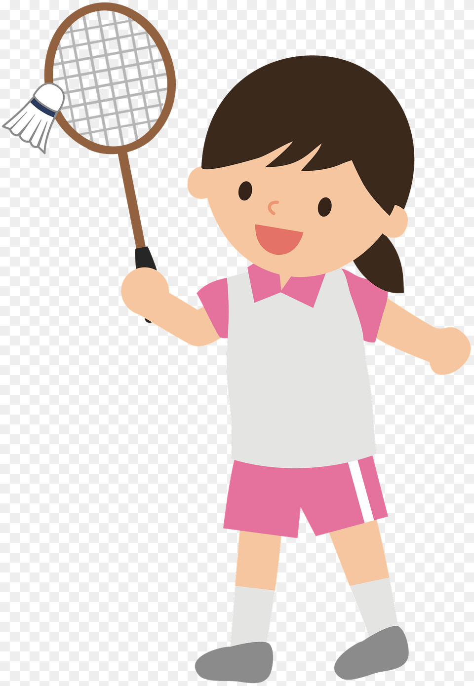 Badminton Girl Clipart, Person, Sport, Baby, Racket Png Image