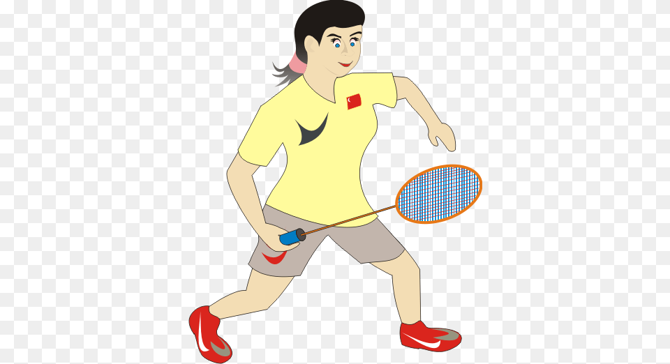 Badminton Player Girl Cartoon, Person, Sport, Baby, Face Free Png