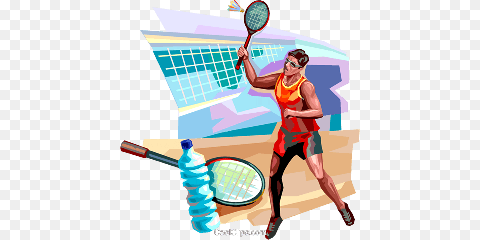 Badminton Player Royalty Vector Clip Art Illustration, Tennis Ball, Ball, Tennis, Sport Png Image