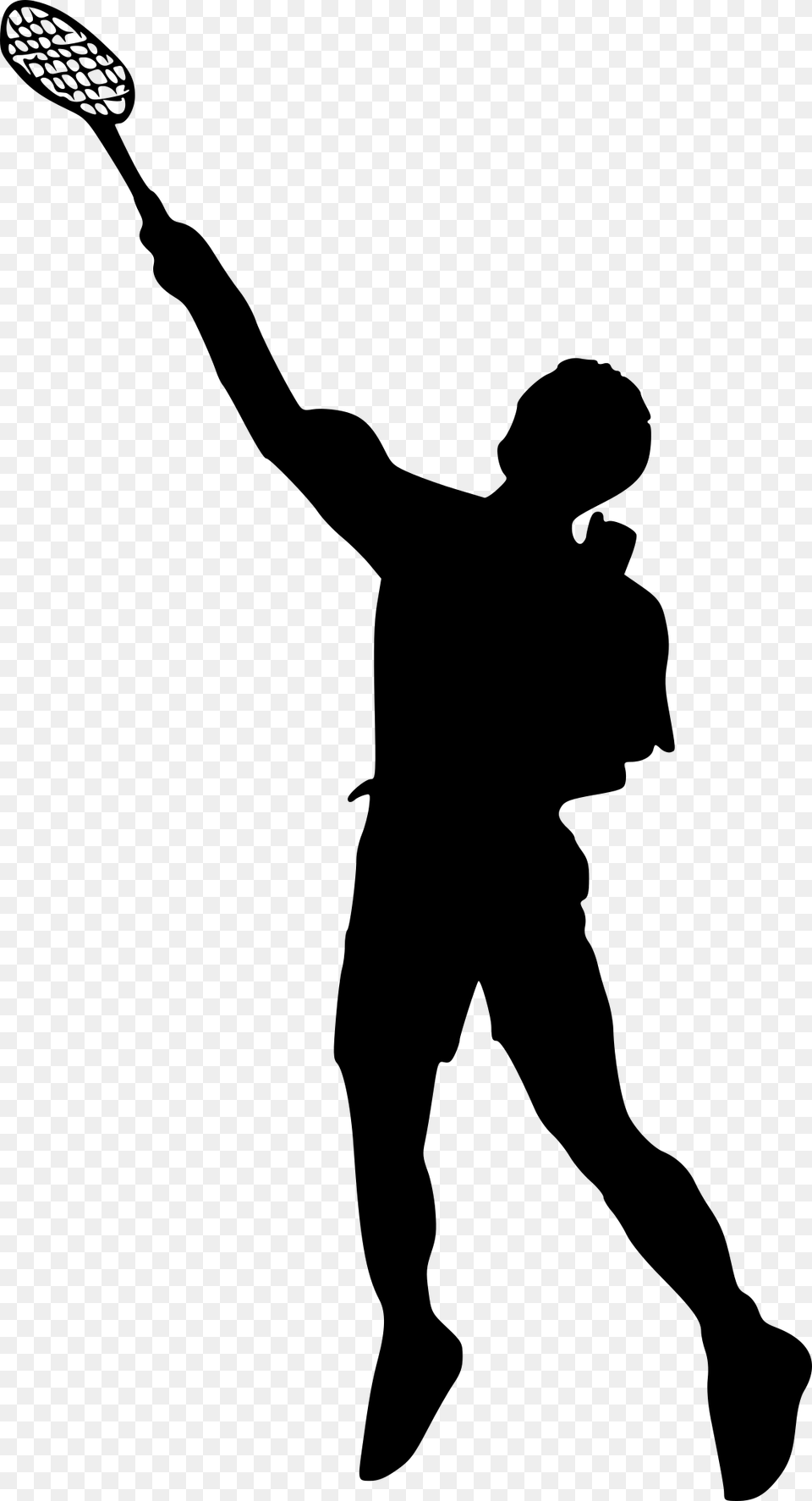Badminton Player Silhouette, Gray Png