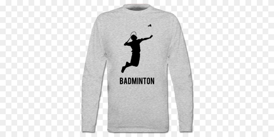 Badminton Player Silhouette For Kids T Shirt, T-shirt, Clothing, Sleeve, Long Sleeve Png Image