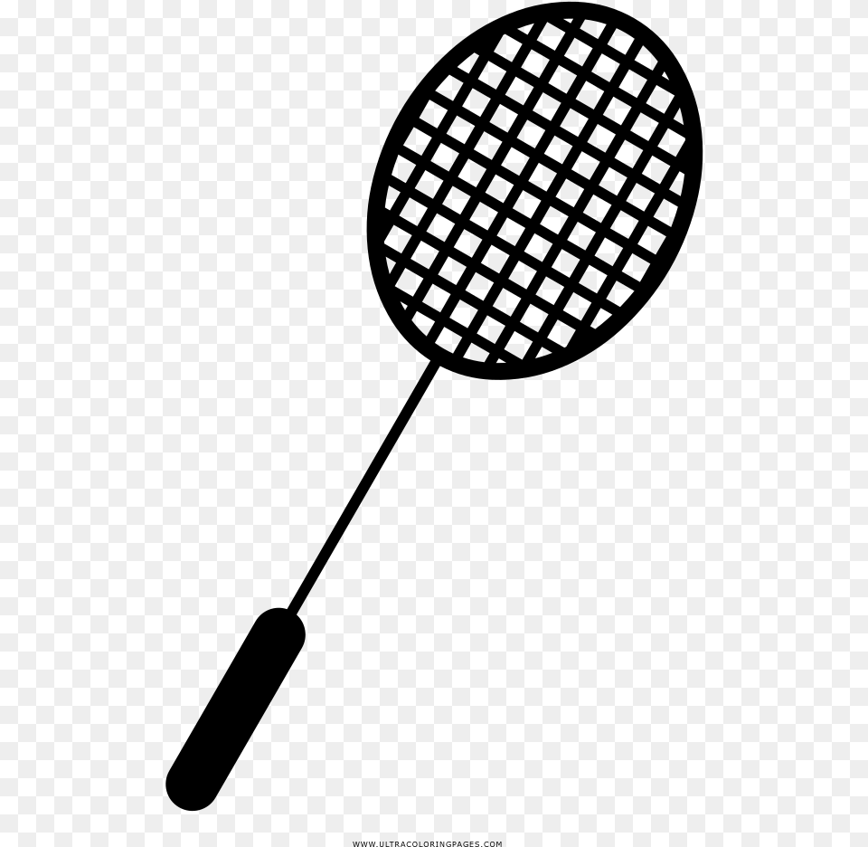 Badminton Racket Coloring, Gray Free Png