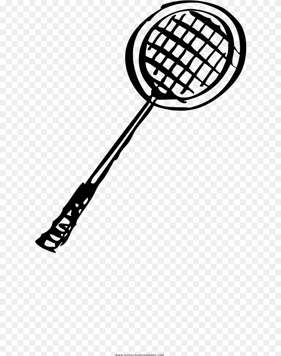 Badminton Racket Coloring, Gray Free Transparent Png