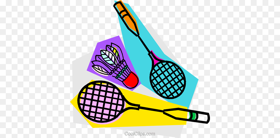 Badminton Rackets And Birdie Royalty Vector Clip Art, Racket, Sport, Tennis, Tennis Racket Free Transparent Png