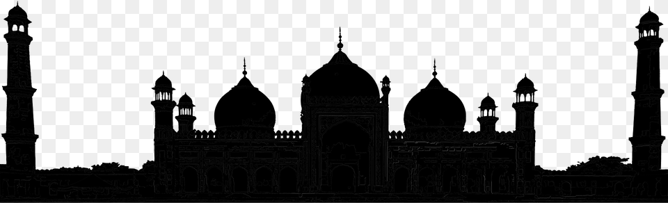 Badshahi Mosque Clipart, Architecture, Building, Dome, Silhouette Png Image