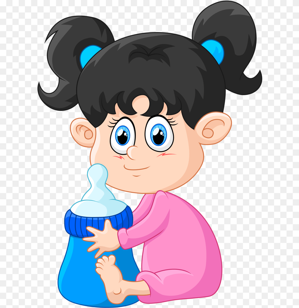 Bae A D Tomando Leche Dibujo, Baby, Person, Face, Head Png Image