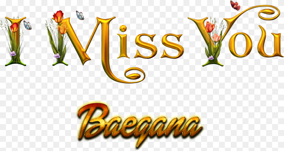 Baegana Miss You Name Deepak Love Name, Plant, Text Free Transparent Png