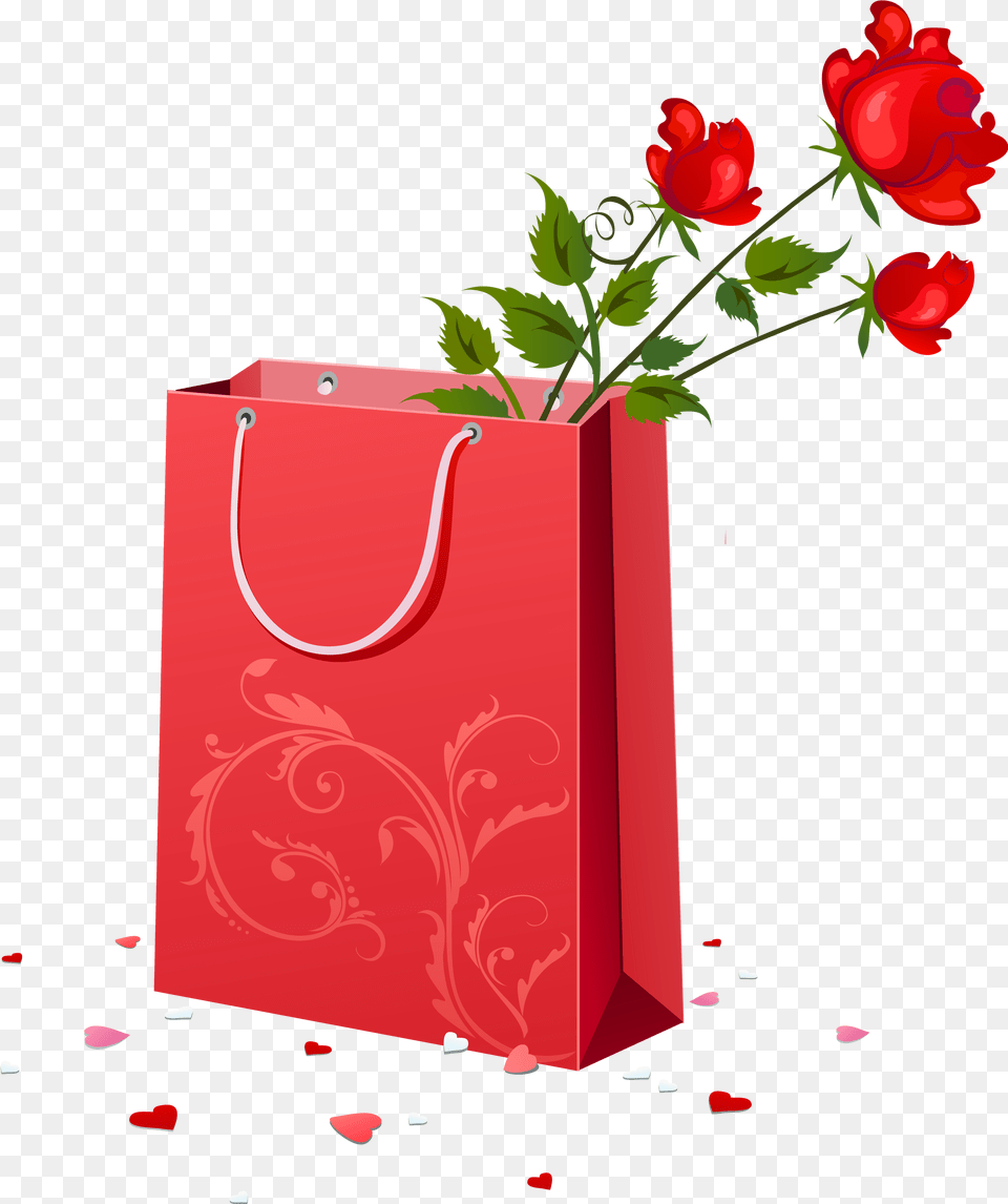 Bag Clipart Goodie Bag Happy Marriage Anniversary Gift For Husband, Flower, Plant, Rose, Shopping Bag Png