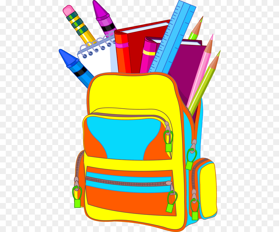 Bag Clipart School Supply, Backpack, Pencil, Bulldozer, Machine Png