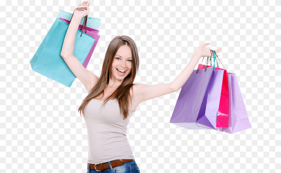 Bag Girl With Shopping Bags, Person, Woman, Adult, Female Free Transparent Png