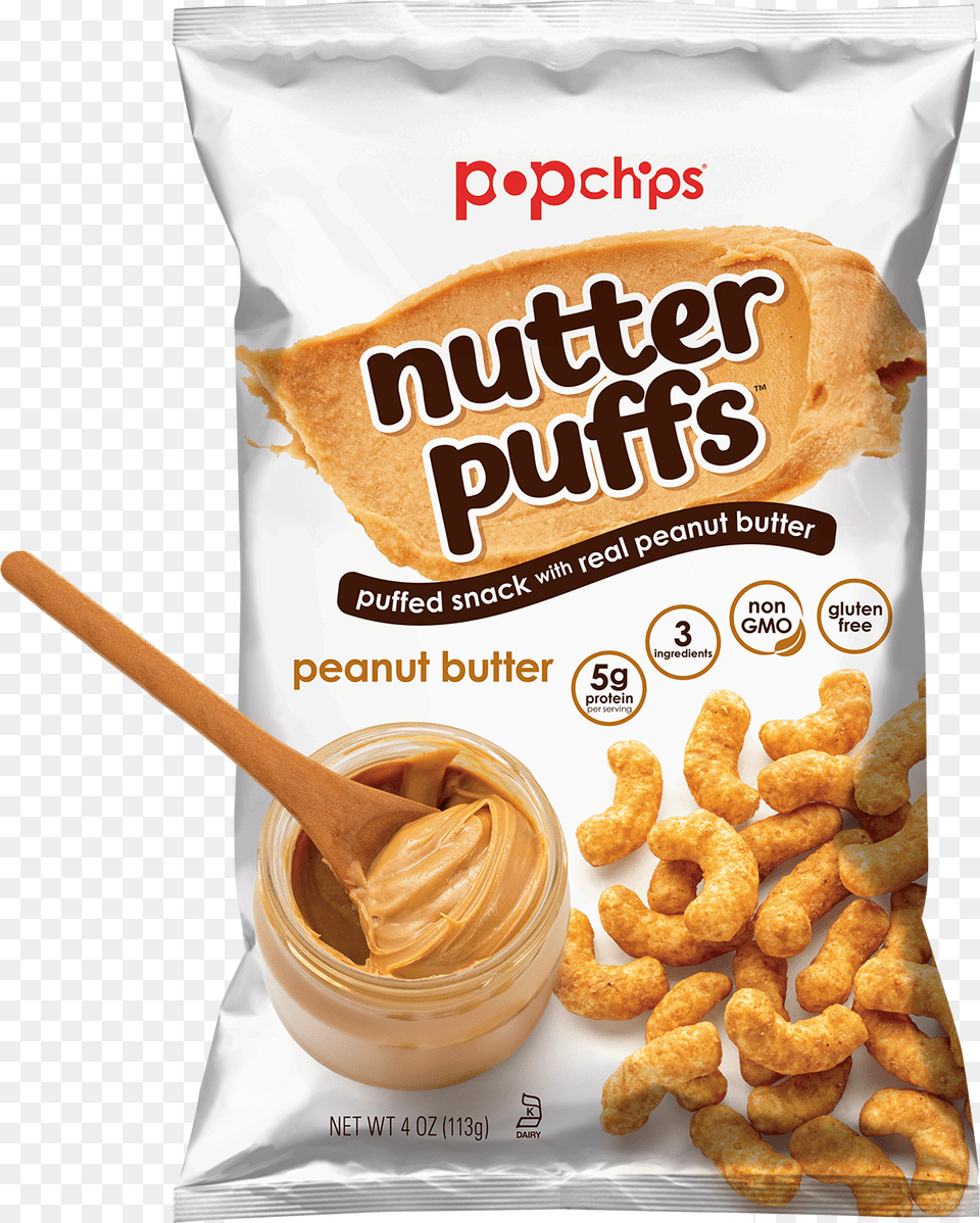 Bag Of Peanut Butter Nutter Puffs Popchips Peanut Butter Nutter Puffs, Cutlery, Spoon, Food, Snack Free Png Download