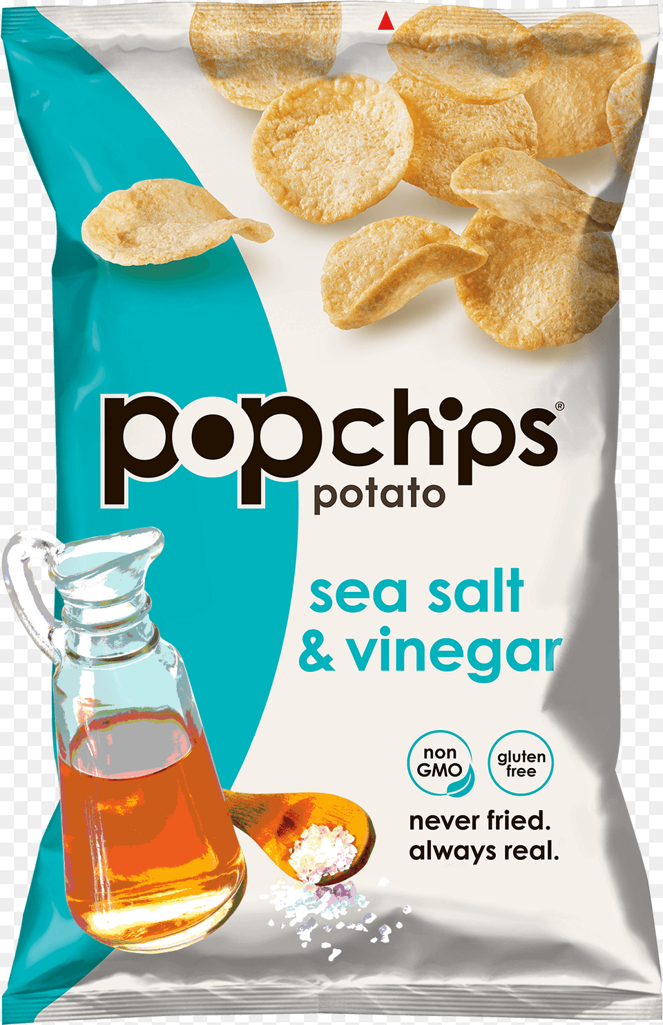 Bag Of Sea Salt And Vinegar Popchips Sea Salt Pop Chips, Food, Seasoning, Syrup, Bread Free Png