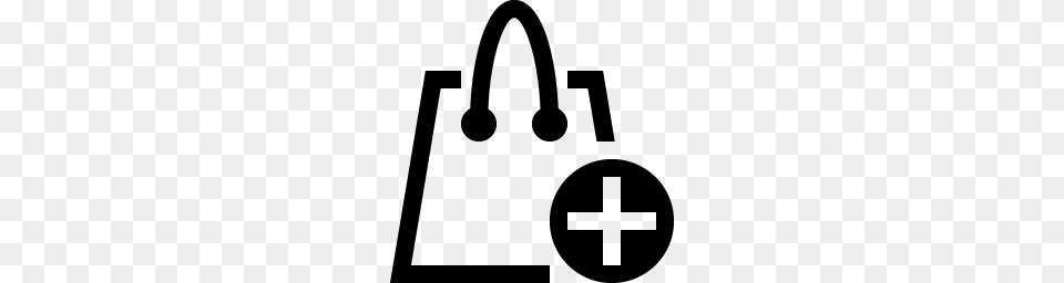 Bag Plus Icon, Gray Free Png