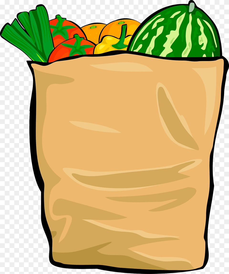 Bag With Fruits And Vegetables Clipart, Plastic, Sack Free Png