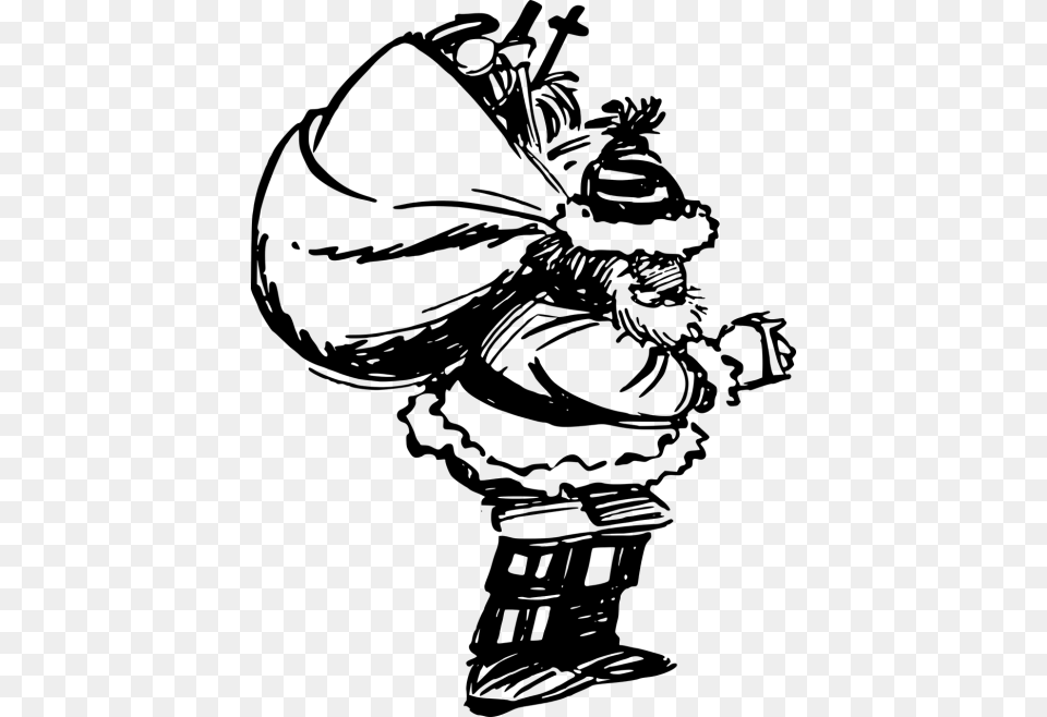 Bagchristmascomic Vector Graphics Santa Sketch, Gray Free Png Download