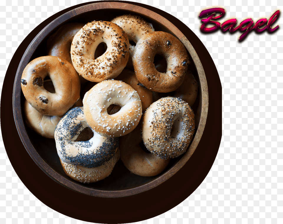 Bagel Bagels In A Bowl, Bread, Food, Fungus, Plant Free Png Download