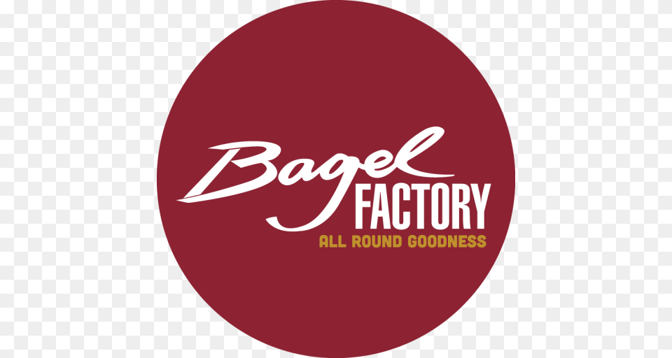Bagel Factory All Round Goodness, Logo, Maroon, Disk Png