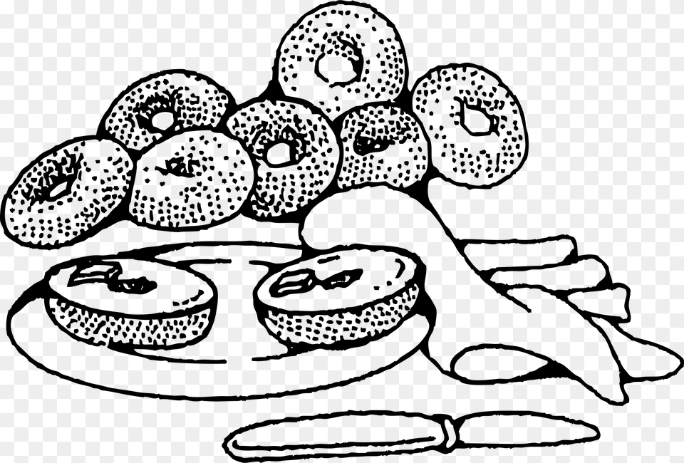 Bagels Clip Arts Bagel Black And White Clipart, Gray Free Transparent Png