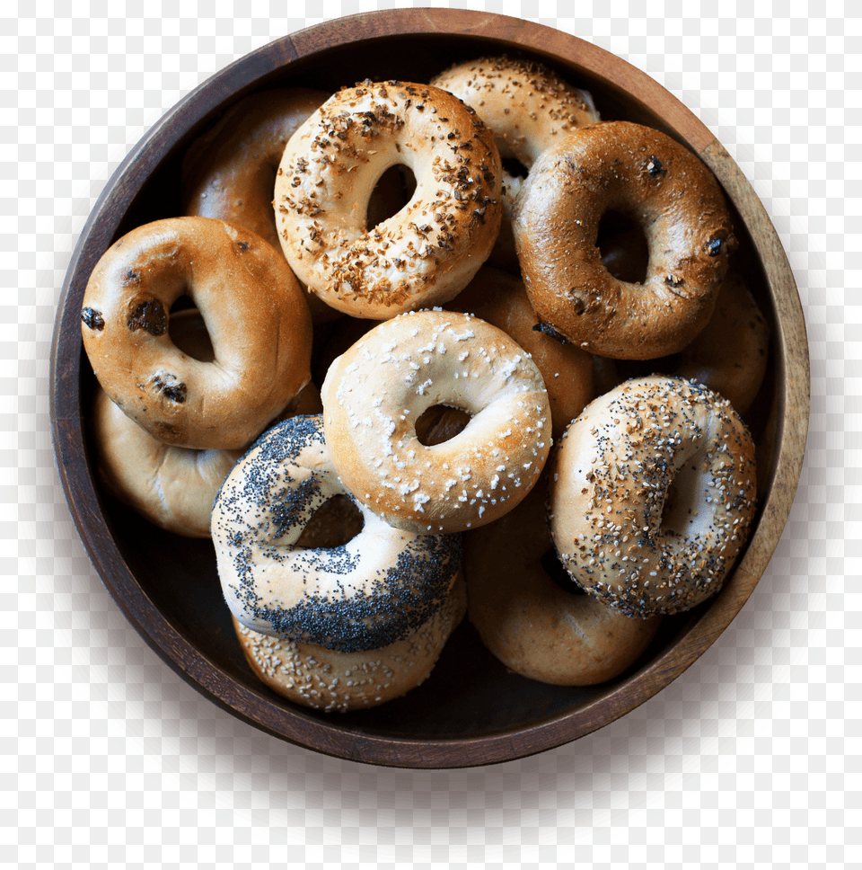 Bagels In A Bowl, Bagel, Bread, Food, Plate Free Transparent Png