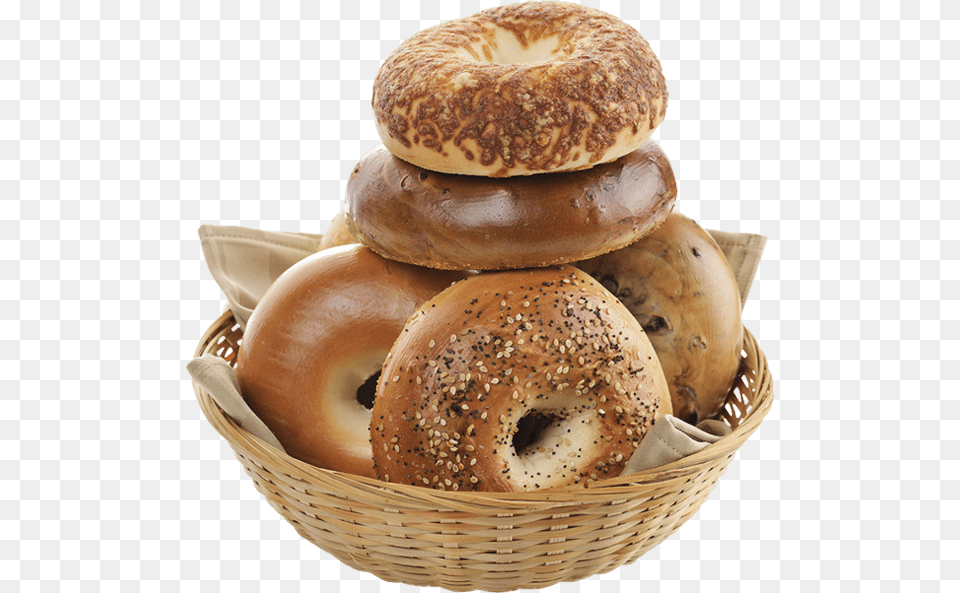 Bagels In Basket, Bagel, Bread, Food Free Png Download