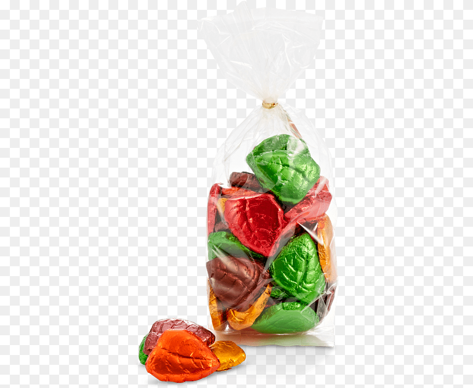 Bagged Foiled Fall Leaves Candied Fruit, Bag, Food, Plastic, Sweets Free Png Download