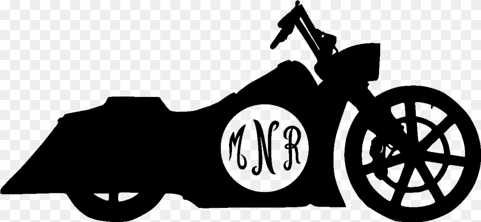 Bagger Cruiser Motorcycle, Gray Png