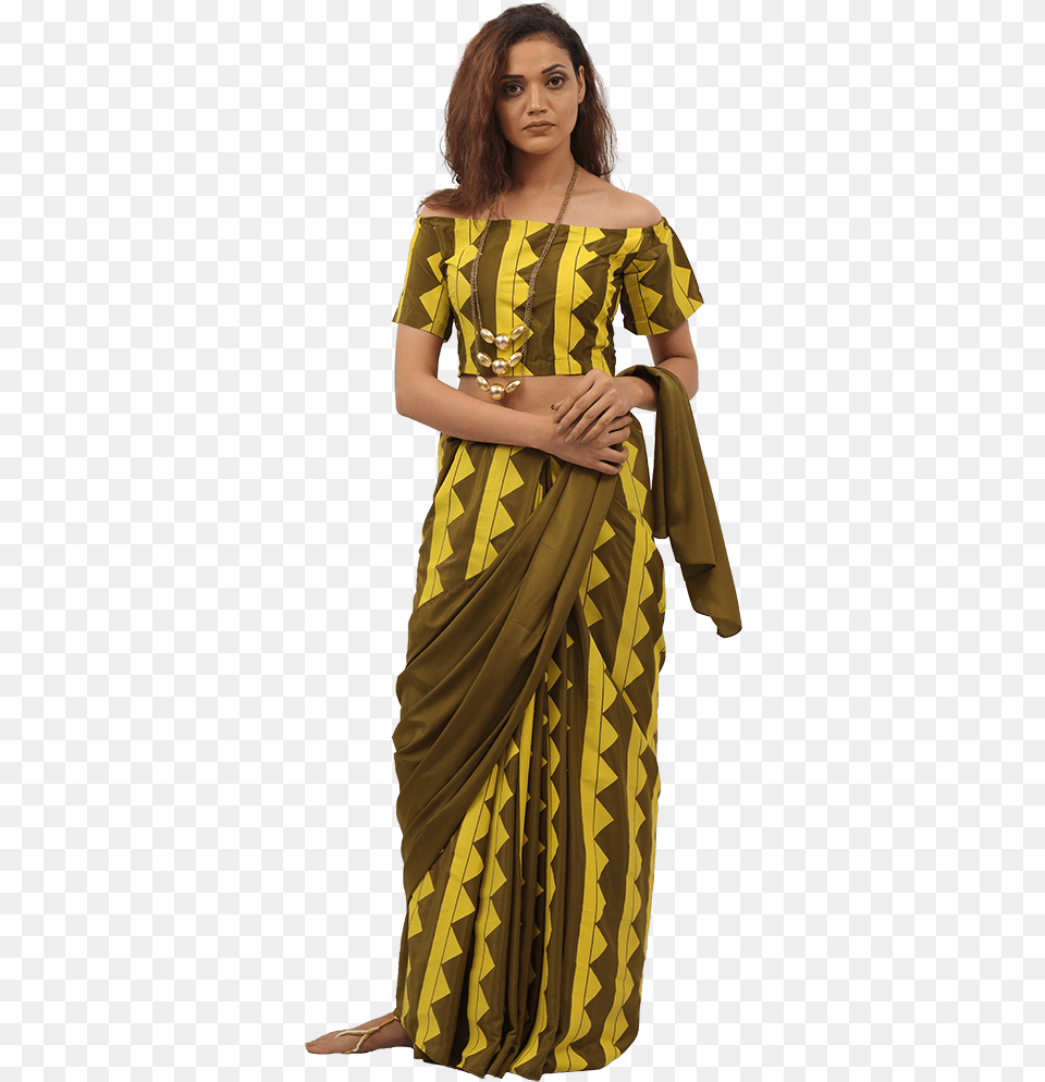 Bahubali 2 Olive Triad Blouse Pants Amp Saree, Woman, Adult, Clothing, Dress Free Png