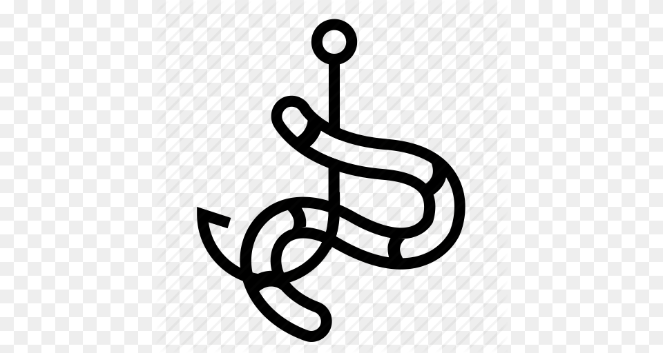 Bait Equipment Fish Fishing Hook Tool Worm Icon, Electronics, Hardware, Anchor Png Image