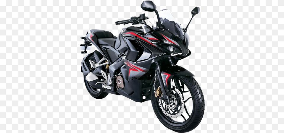 Bajaj Pulsar Rs 200 Black Right Side Front View Image Pulsar Rs 200 On Road Price In Chennai, Motorcycle, Transportation, Vehicle, Machine Free Png